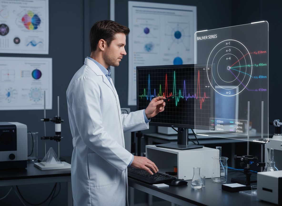 A Balmer-sorozat a hidrogén spektrumának színekben való megjelenítése.