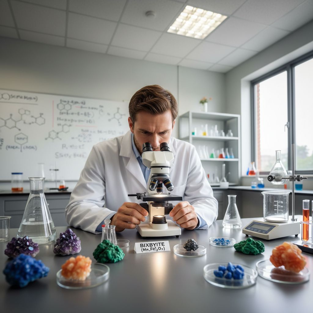 A bixbyit kivételes magnetit-formája, gazdag vasban és titánban.