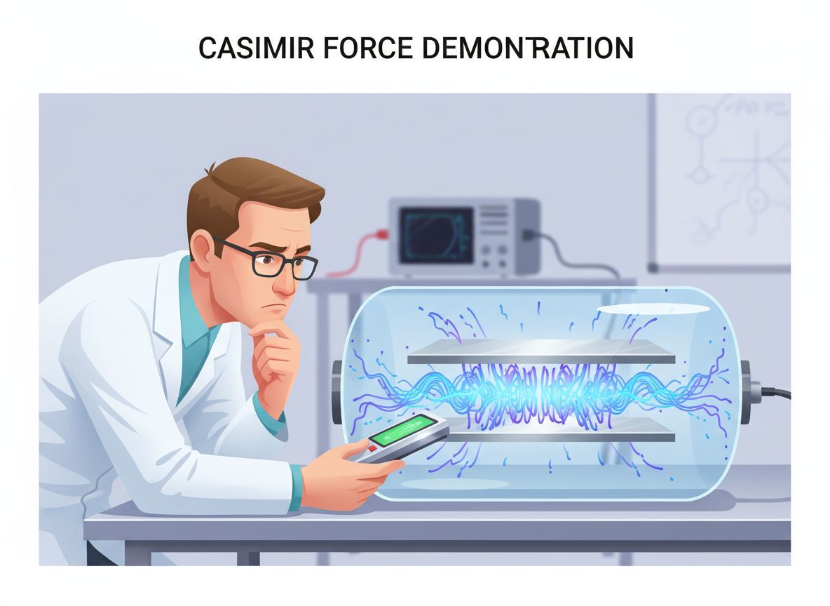 A Casimir-erő kvantumfluktuációk következménye a térben.