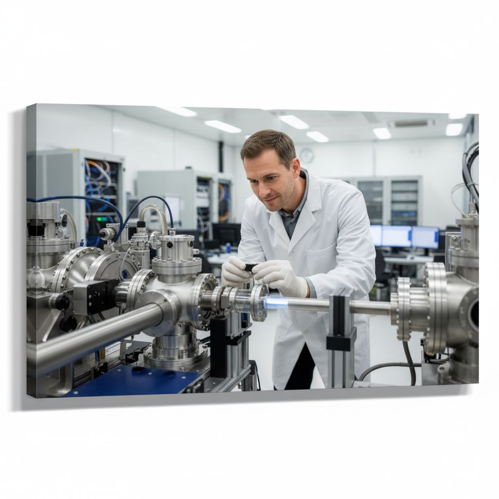 A beamline létesítményben precíziós mérések zajlanak kutatási célokra.