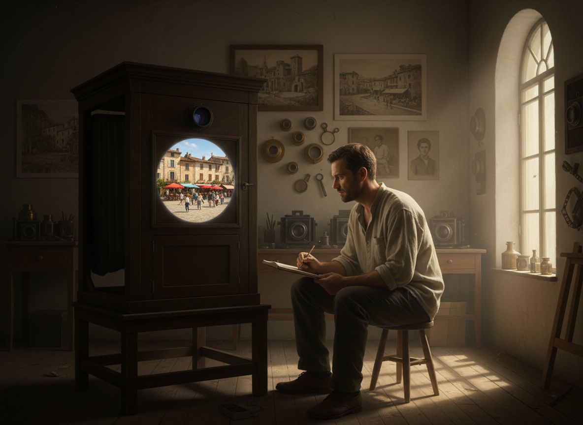 A sötétkamra segítette a fényképezés technikai fejlődését.