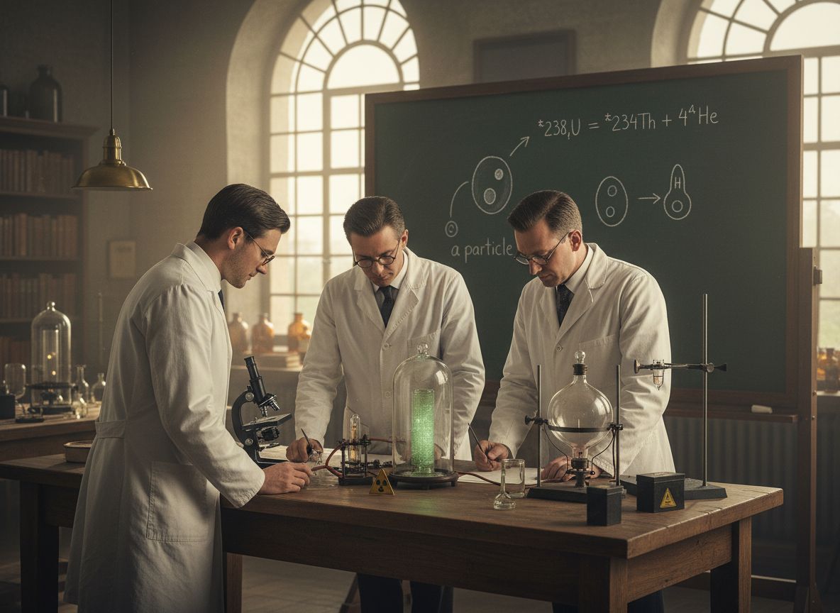 Az alfa-bomlás felfedezése Marie Curie nevéhez köthető.