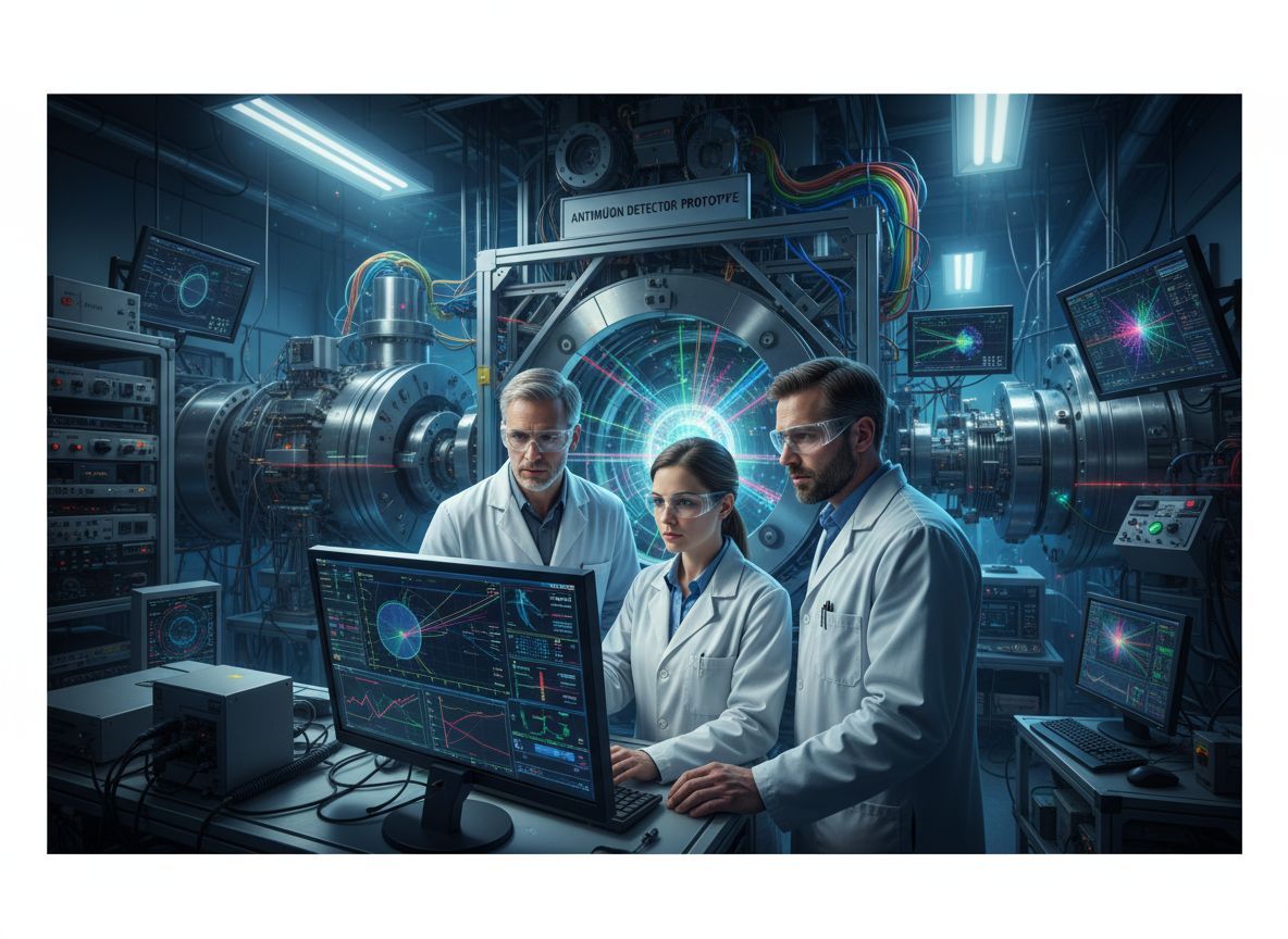 Az antimüon észlelése precíz detektorokat igényel.