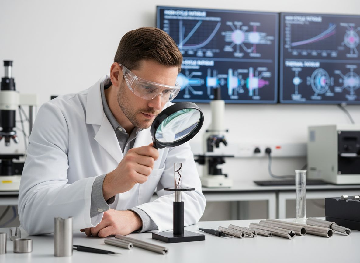 Az anyagfáradás típusai: fáradási ciklusok és repedési minták.