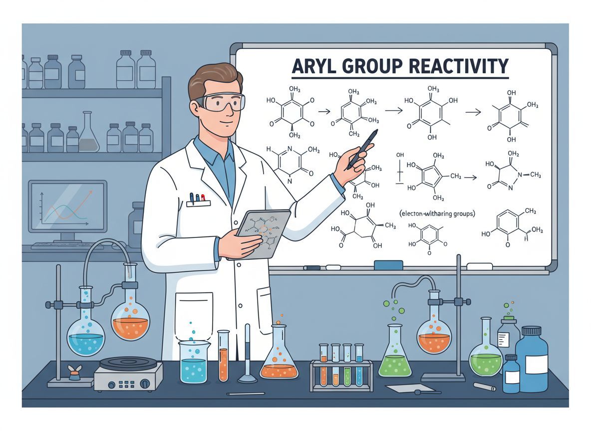 Az ariléncsoportok elektronikus tulajdonságai befolyásolják a reaktivitást.