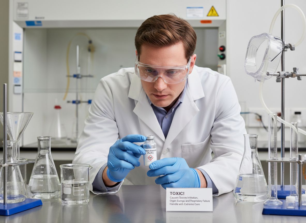 Az arzénessav-anhidrid belélegzése súlyos légzőszervi károkat okozhat.