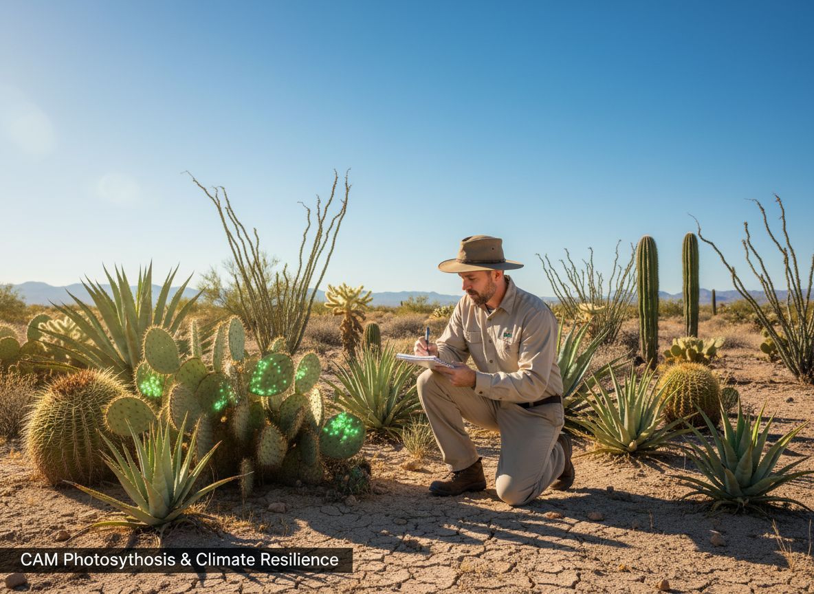 A CAM fotoszintézis segíti a növényeket a szárazság kezelésében.