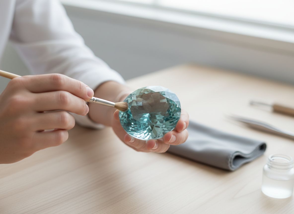 Az akvamarin puha, ezért kíméletes tisztítást igényel.