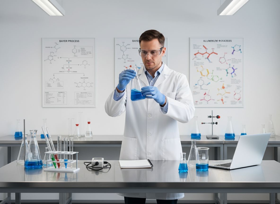 A Bayer-eljárás alumínium-oxid előállításához használt kémiai reakció.