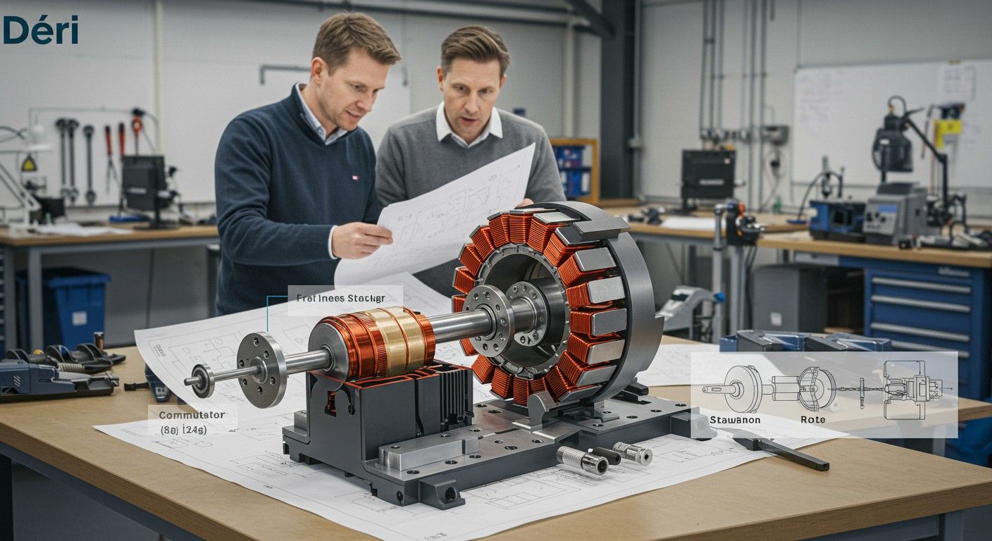 A Déri-motor kommutátora kulcsszerepet játszik az áramváltásban.