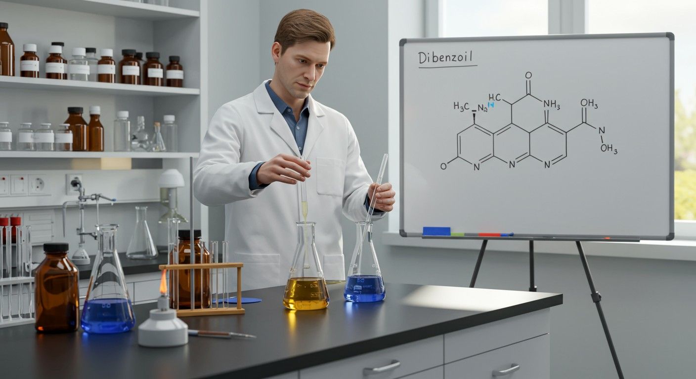 A dibenzoil szintézise során kondenzációs reakciókat alkalmaznak.