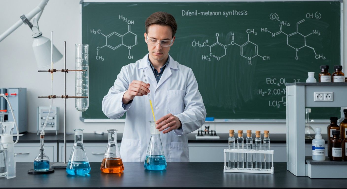 A difenil-metanon szintézise klinikai és ipari alkalmazásokban fontos.
