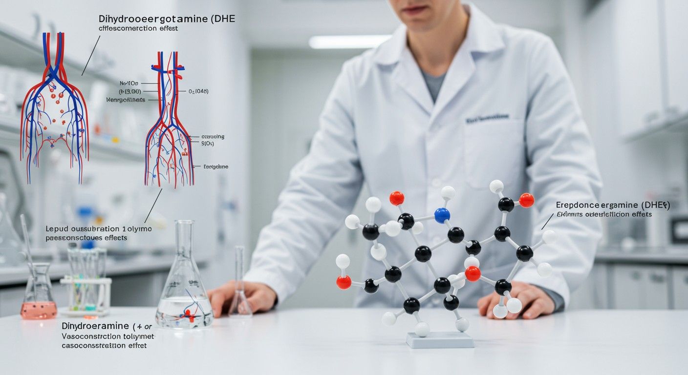 A dihidroergotamin kevesebb mellékhatással bír, mint az ergotamin.