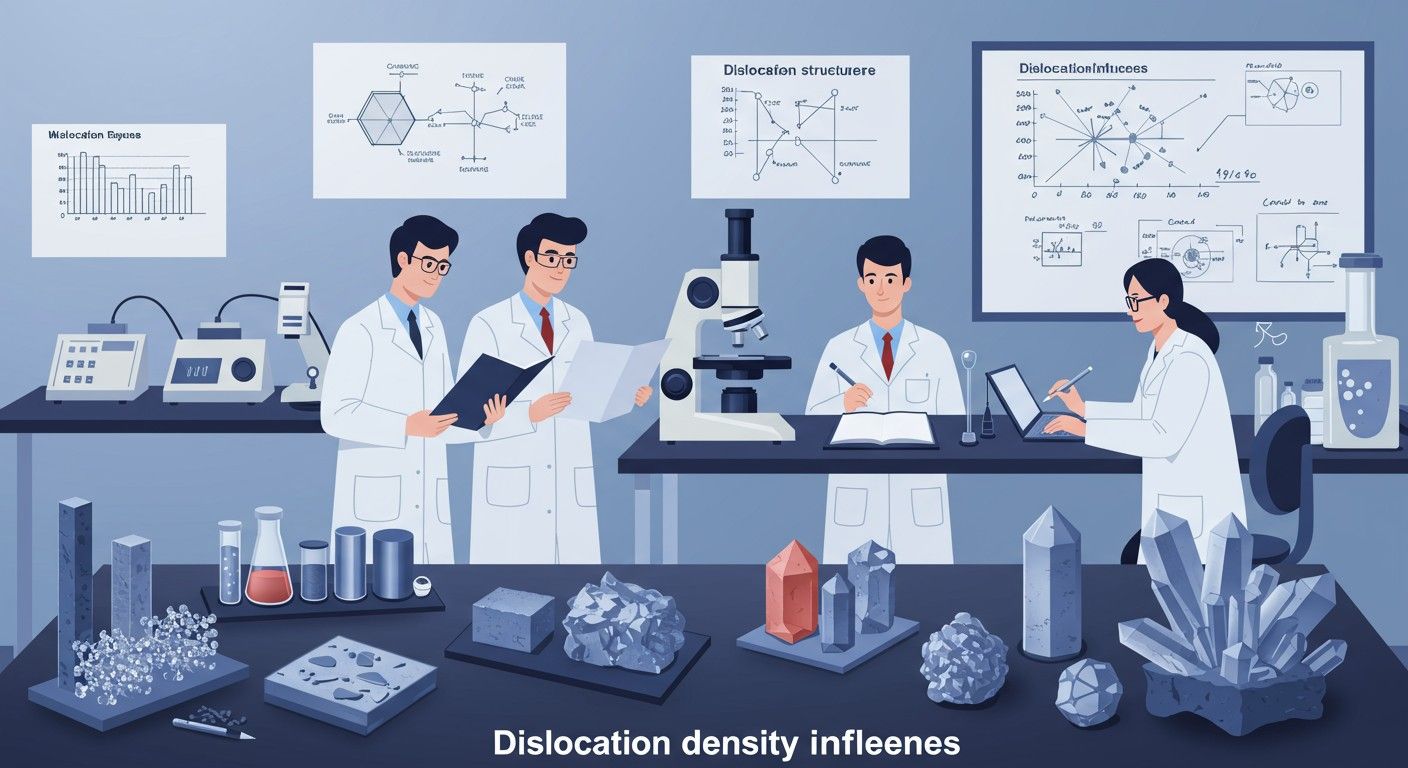 A diszlokációsűrűséget hőmérséklet és anyagszerkezet befolyásolja.