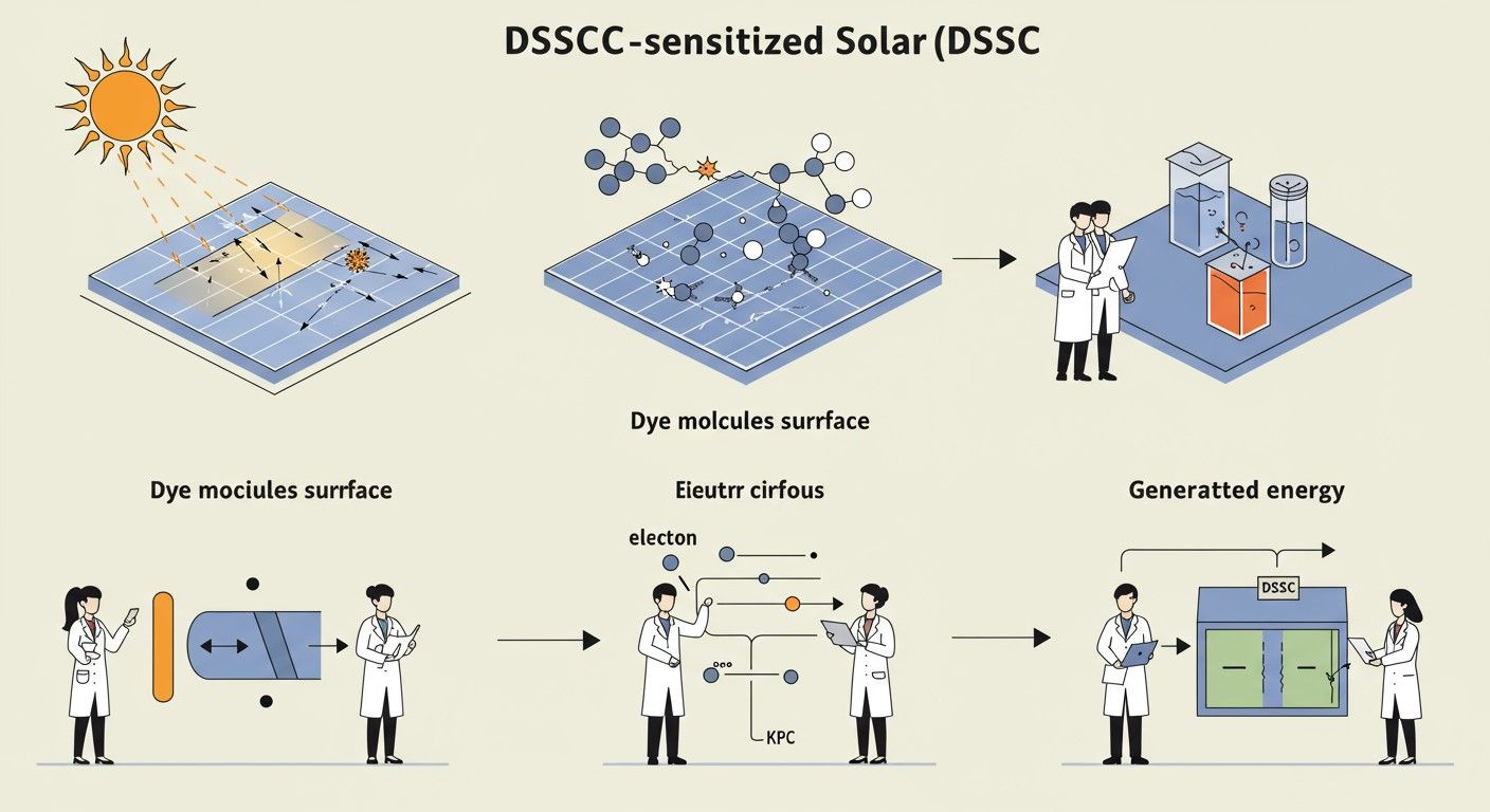 A DSSC fotonokat használva alakítja át a napenergiát.