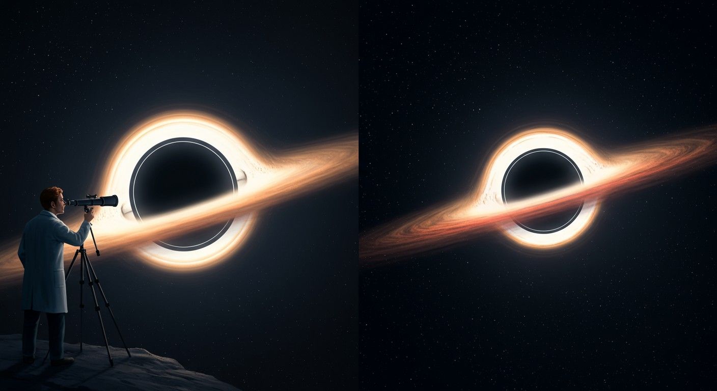 A gravitációs szingularitás a fekete lyuk középpontjában található.