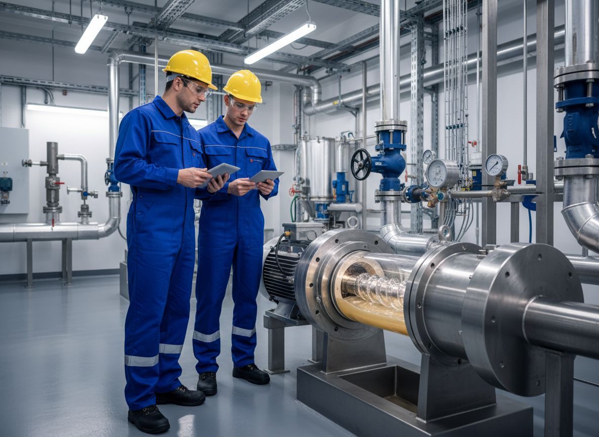 A kétcsigás szivattyúk biztosítják a folyamatos és stabil áramlást.