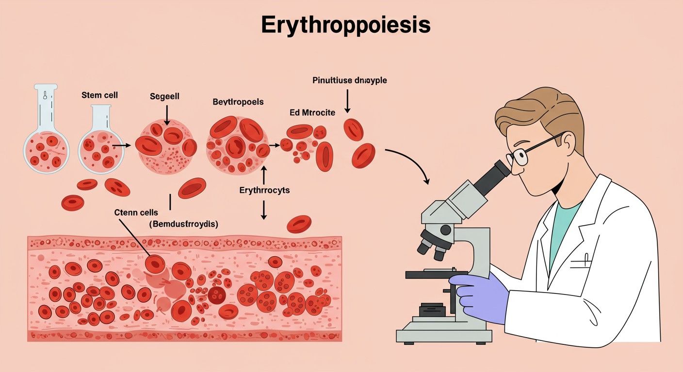 Az eritropoézis a vörösvértestek folyamatos termelését jelenti.