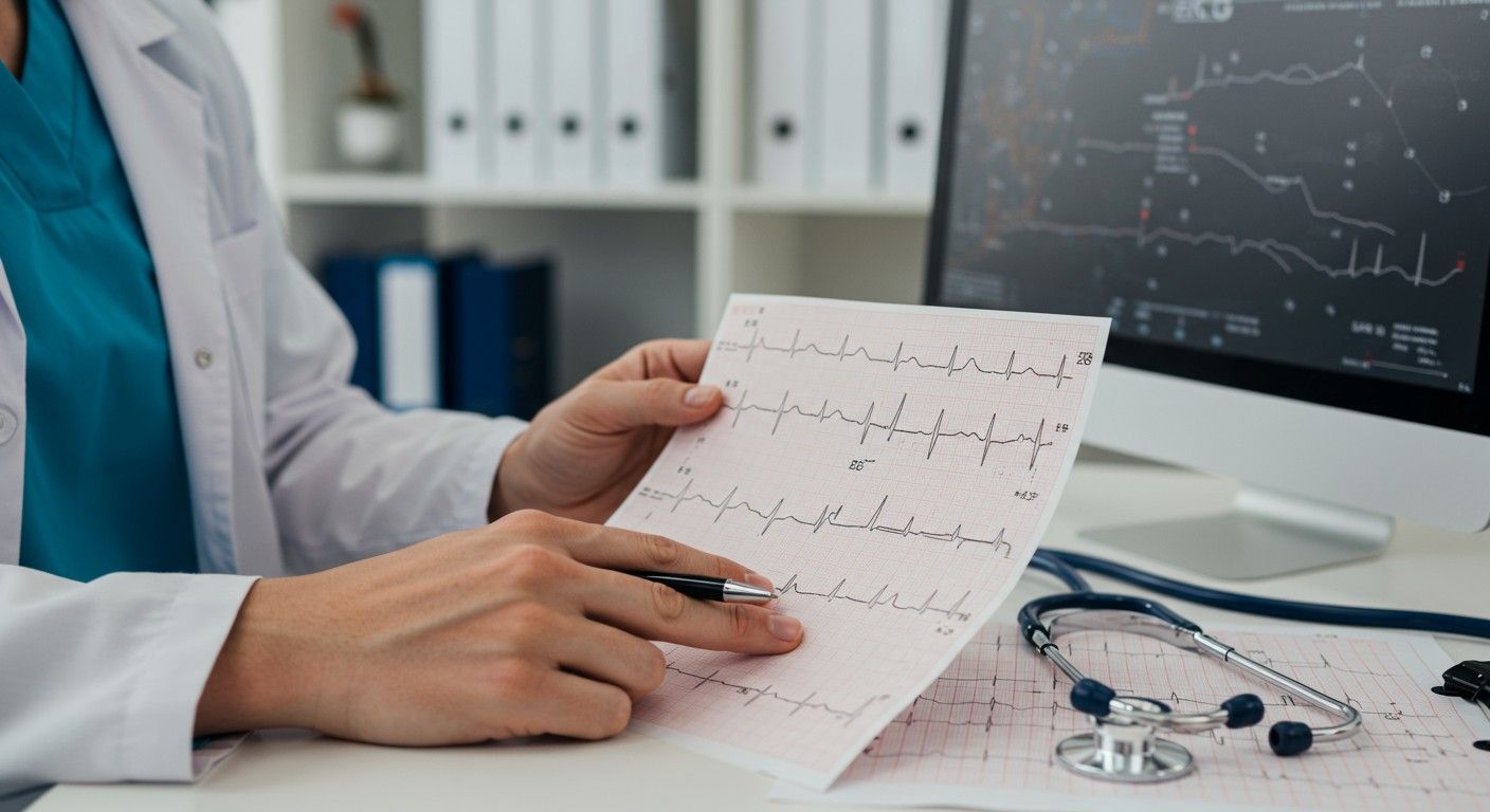 Az EKG hullámok szívritmus zavarát jelzik.