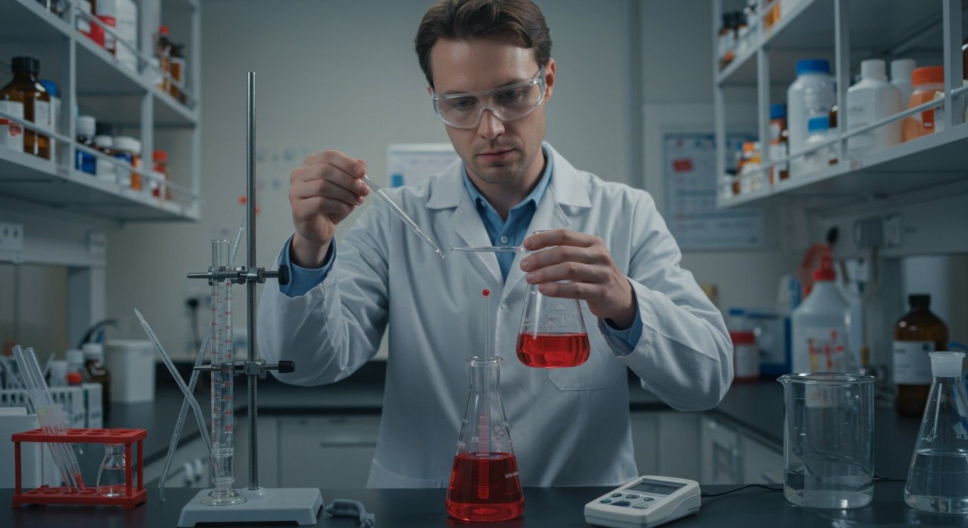 Az ekvivalenciapont a komplexometrikus titrálás teljes reakcióját jelzi.