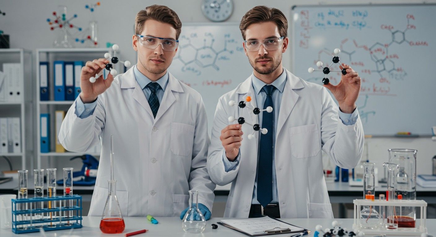 Az enantiomerek azonos fizikai, de eltérő kémiai tulajdonságúak.