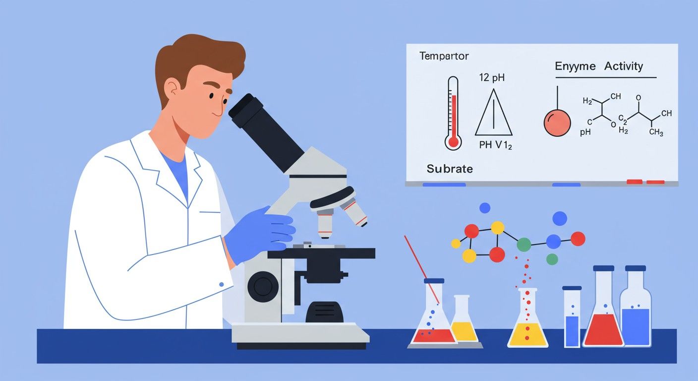 A hőmérséklet és pH kritikus az enzimműködéshez.