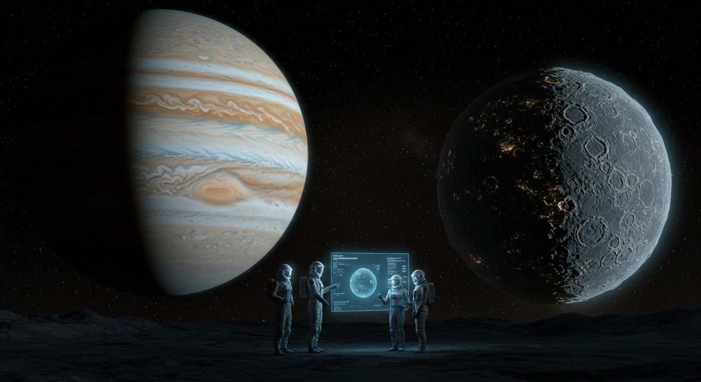 Az Erinome felszíne fagyott vízjéggel borított.