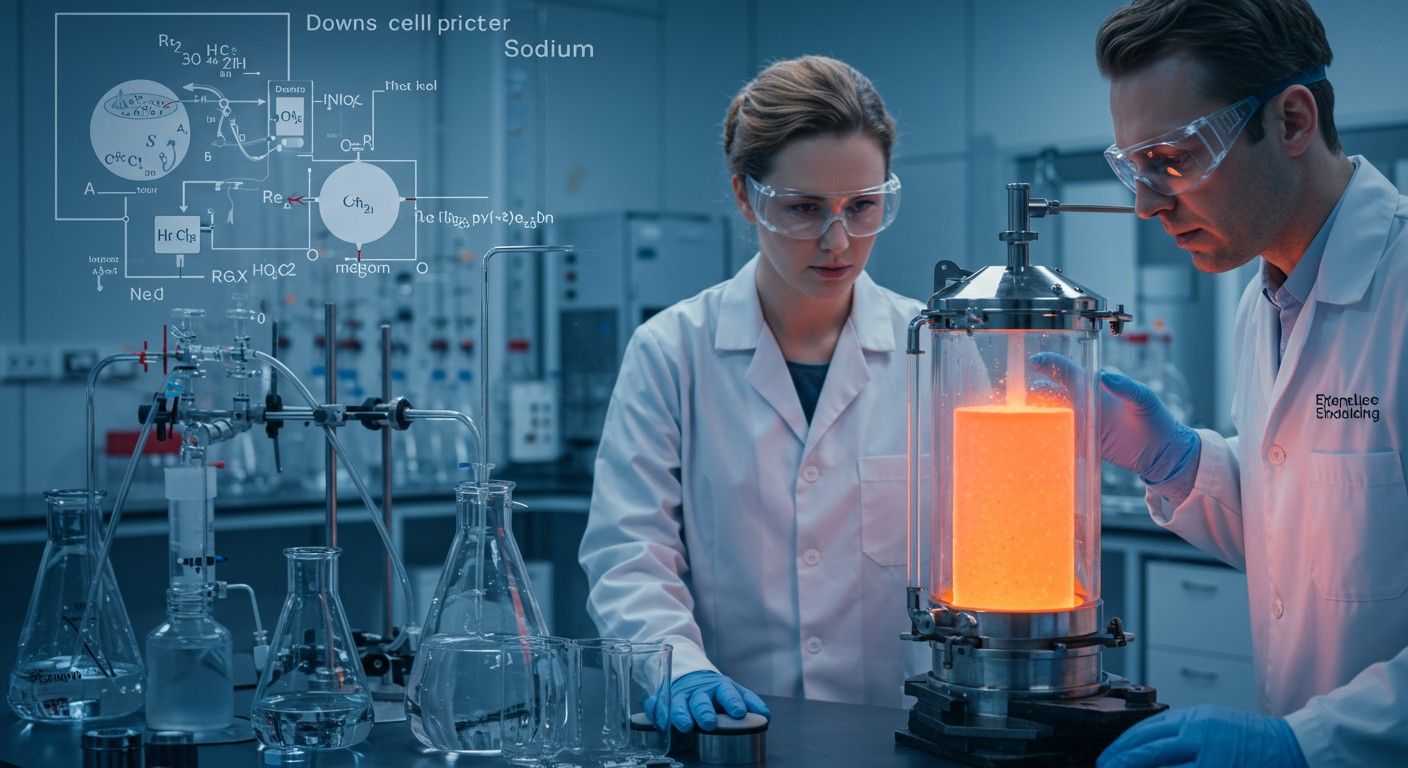 Az olvadt elektrolit kulcsszerepet játszik a nátrium előállításában.