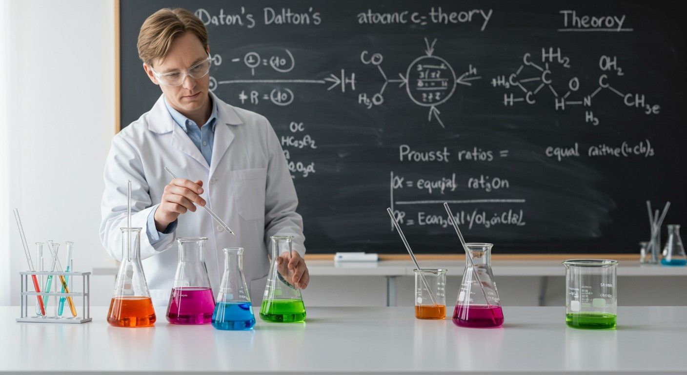 Proust törvénye Dalton atomelméletével magyarázza a vegyületek arányait.