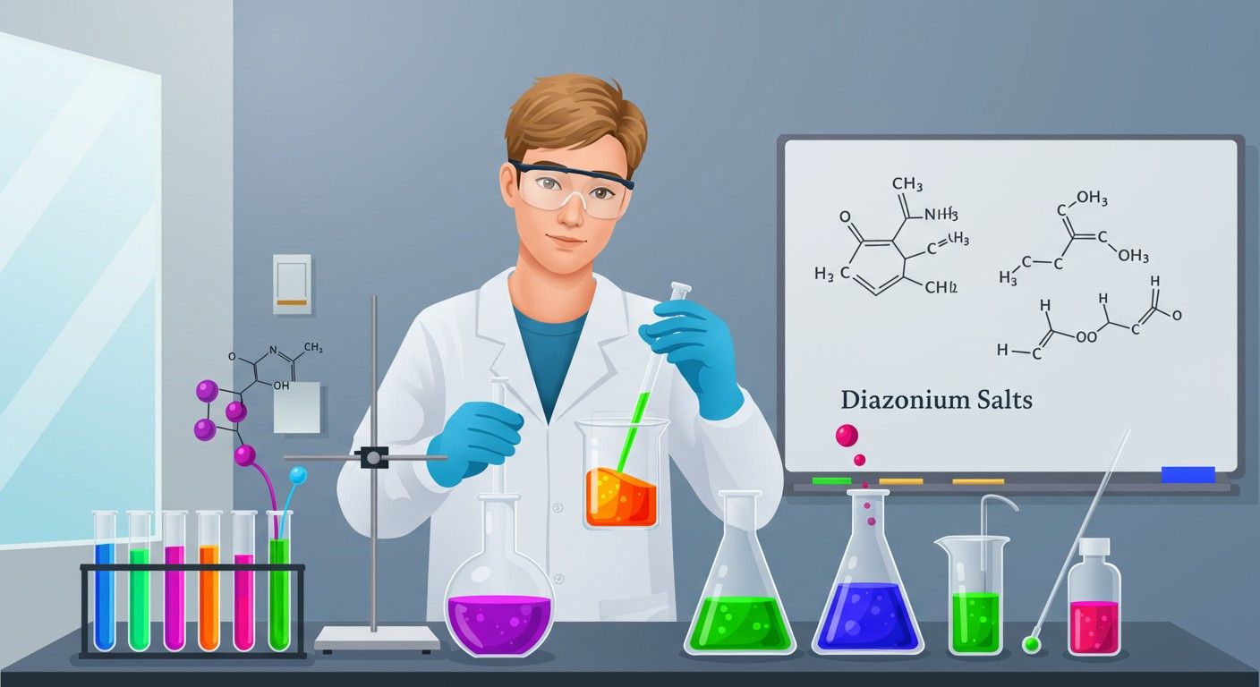 A diazónium sók kulcsszerepet játszanak színezékgyártásban.