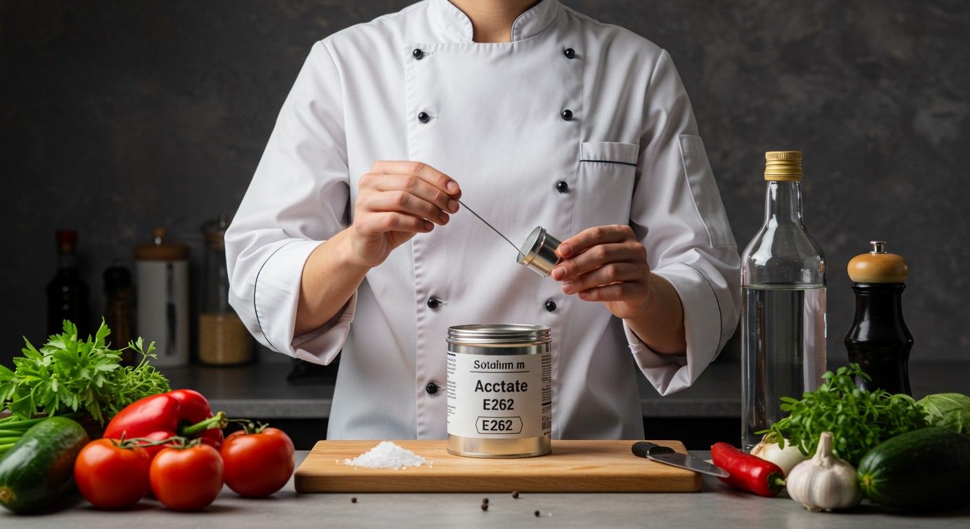 Az E262 savanyúságot és ízt ad az ételeknek.