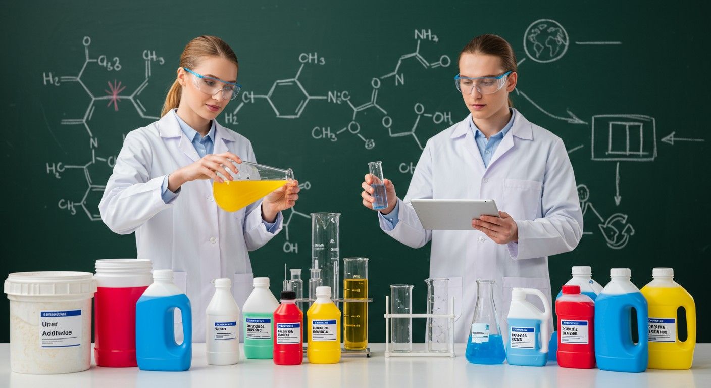 Az adalékanyagok javítják a detergensek hatékonyságát és stabilitását.