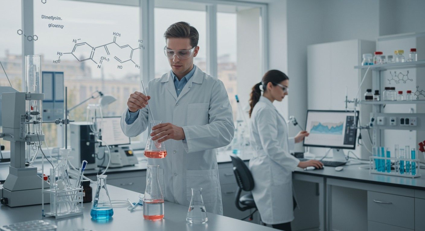 A dimetil-glioxim érzékeny indikátor fémionok kimutatására.