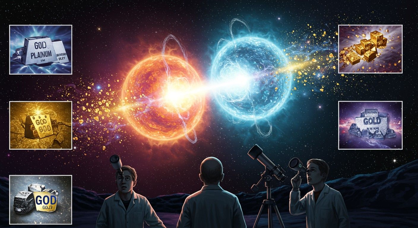 A neutroncsillagok egyesülése aranyat és platinát teremt.