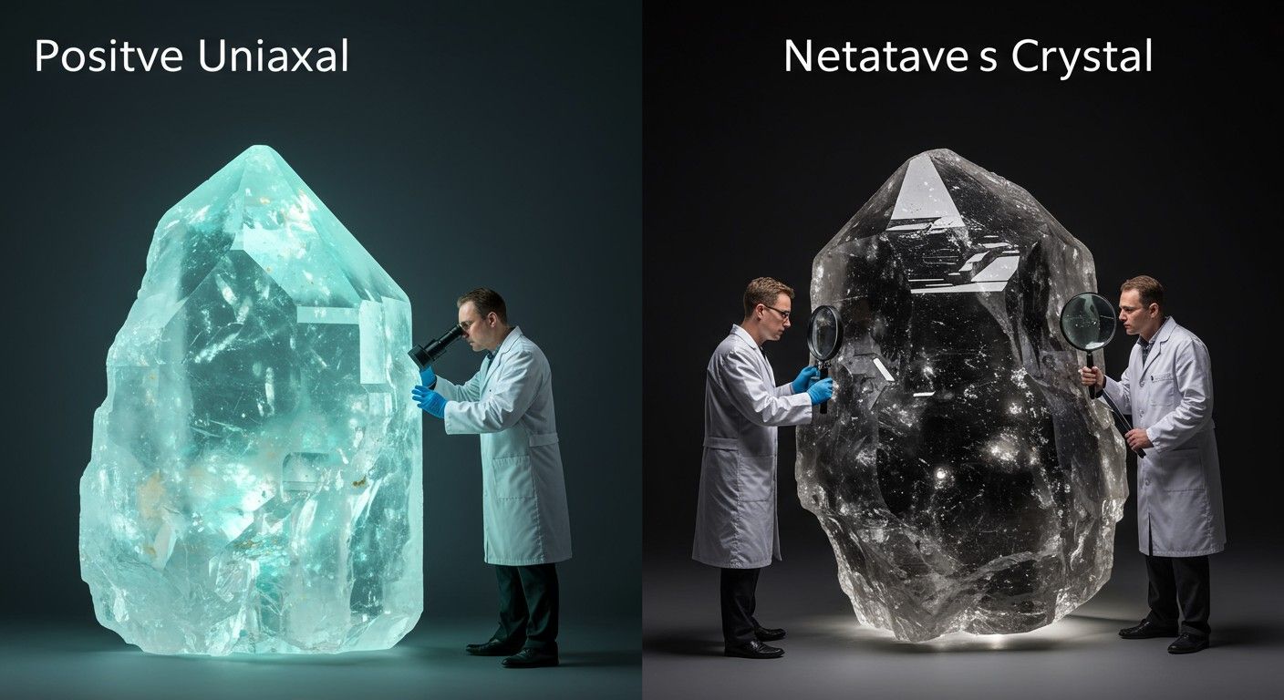 A pozitív egytengelyű kristályok fénypolarizációt változtatnak.