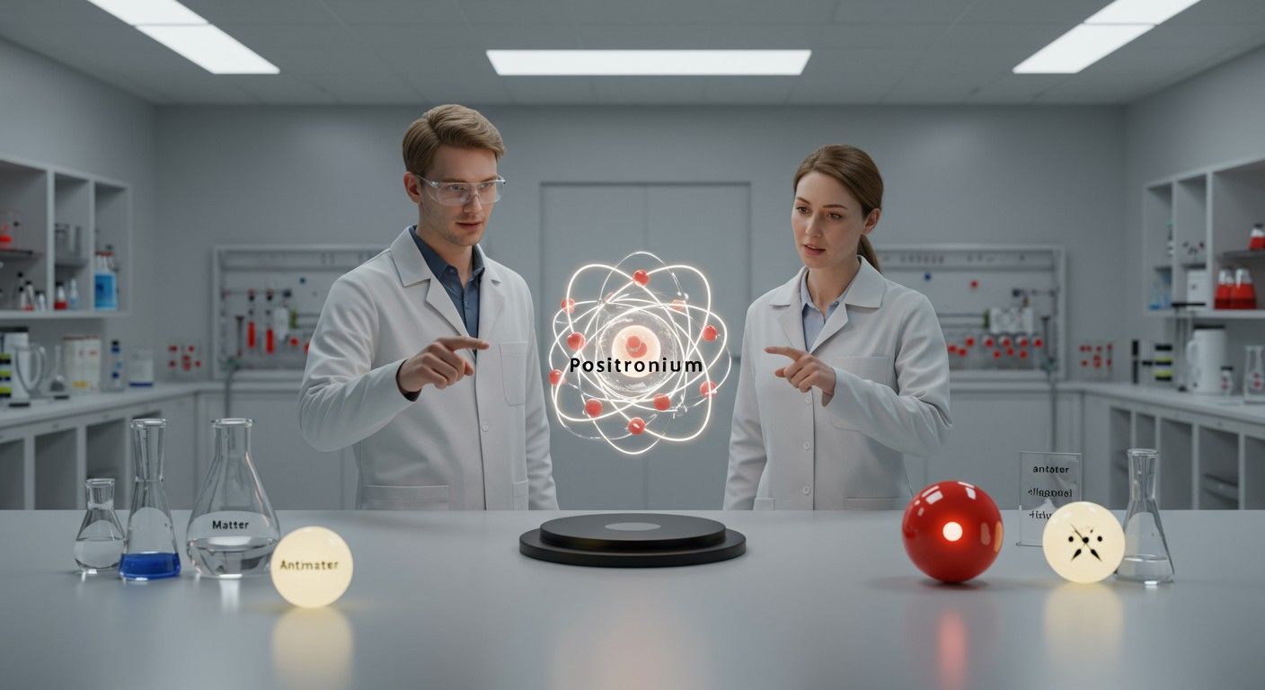 A pozitronium az elektron és pozitron összekapcsolódása.