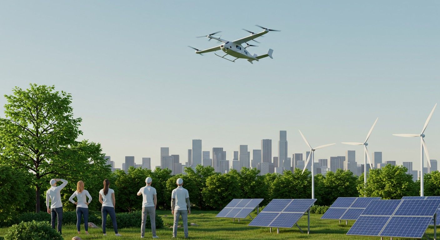 Az eVTOL-ok csendes működése csökkenti a városi zajt.