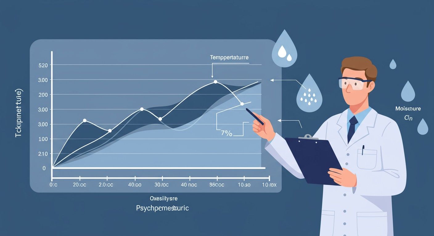 A pszichrometriai diagram segít a fajlagos nedvesség meghatározásában.
