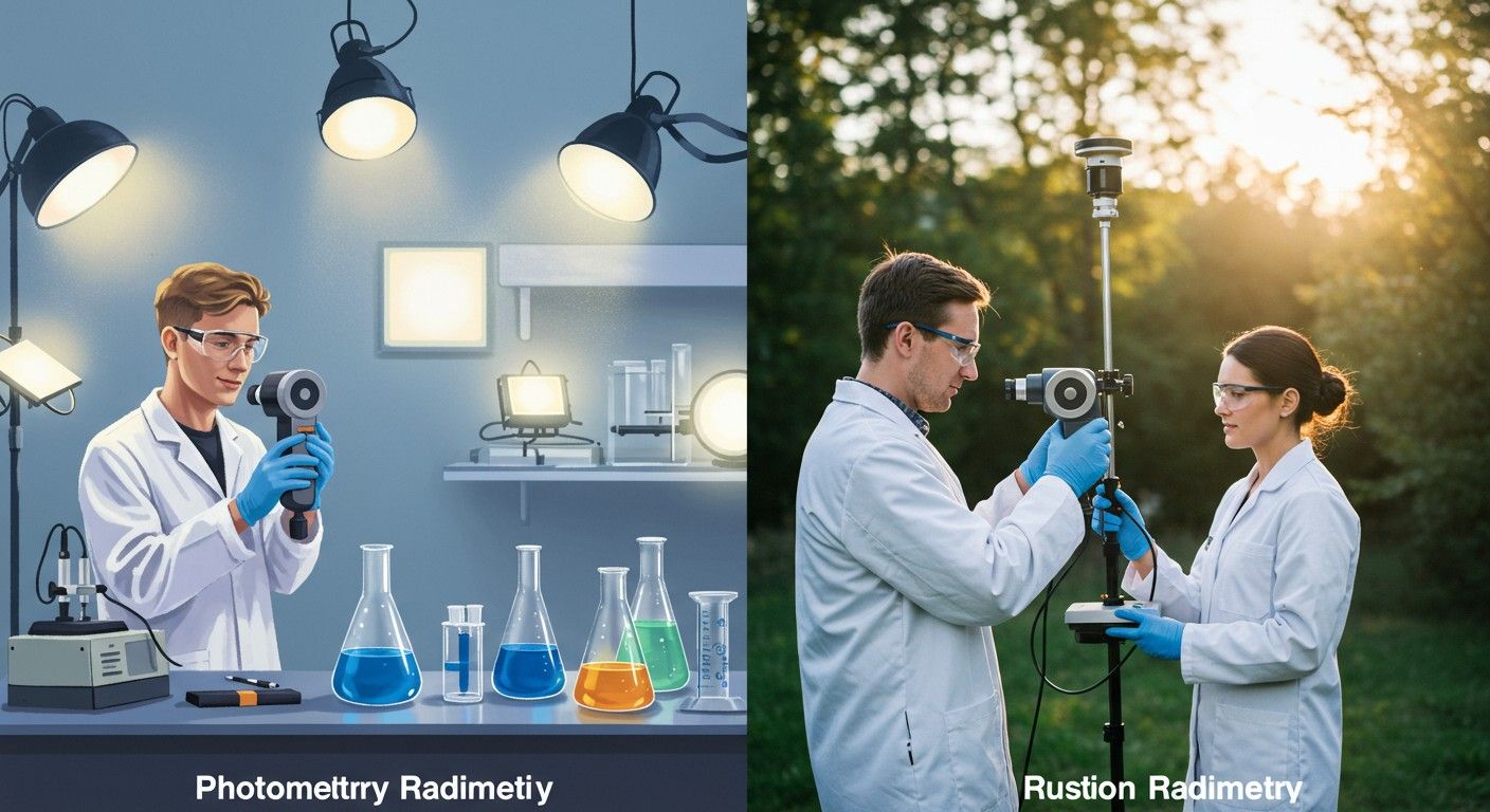A fotometria a látható fényt, a radiometria minden sugárzást mér.