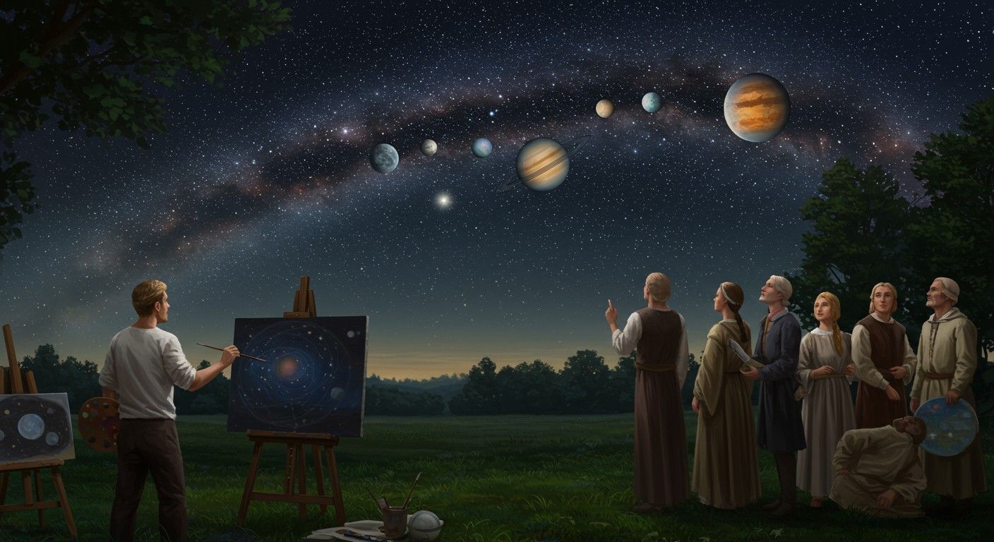 A geocentrikus gondolkodásmód formálta a középkori művészetet.