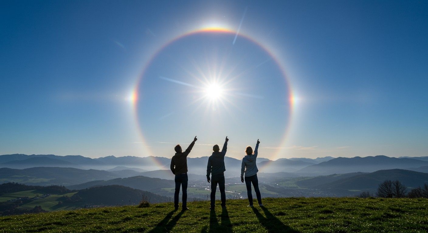 A halo jelenségek színeit a gyűrűlidérc fokozza.