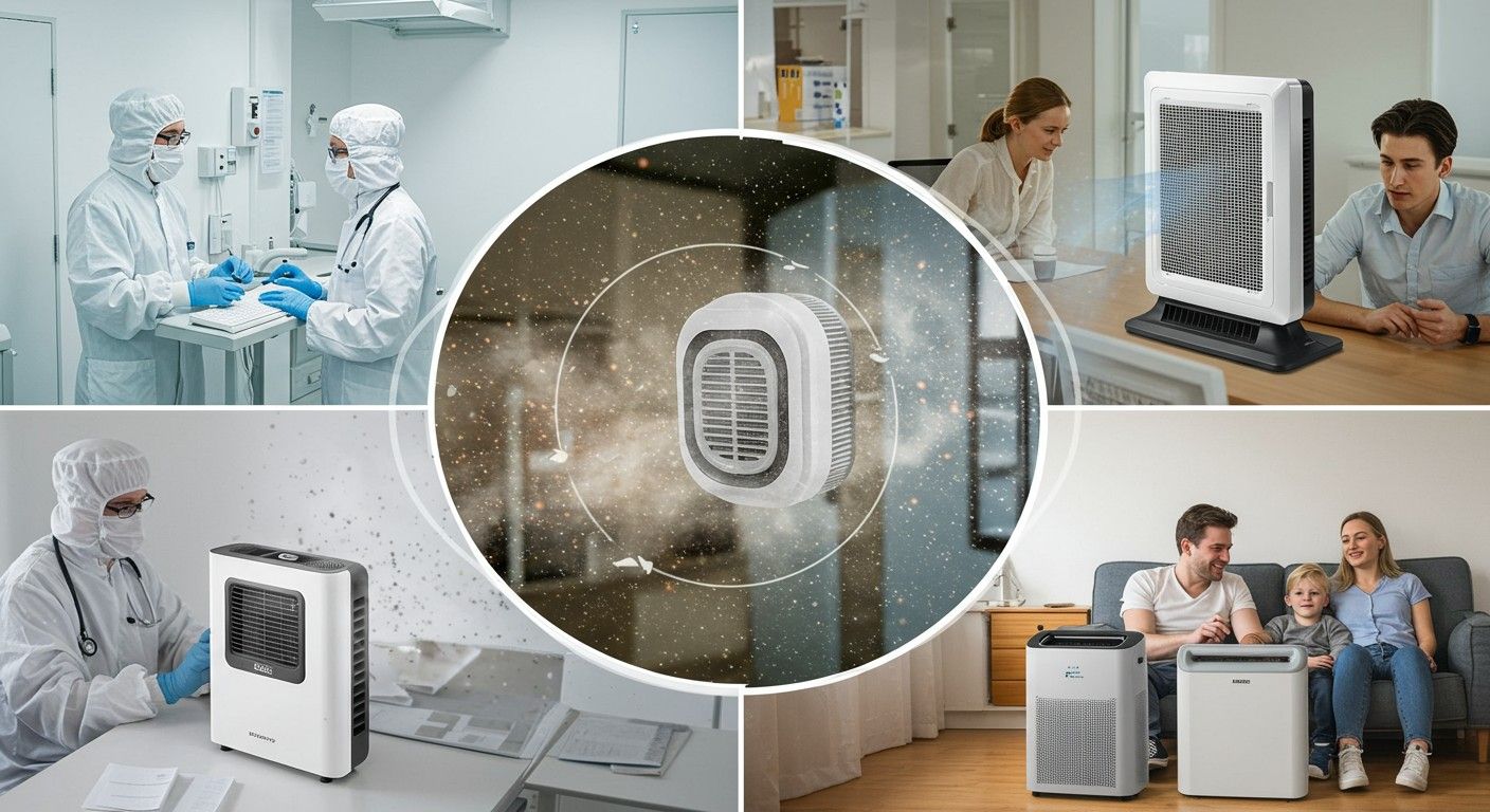 HEPA-szűrők megtalálhatók orvosi, ipari és otthoni környezetben.