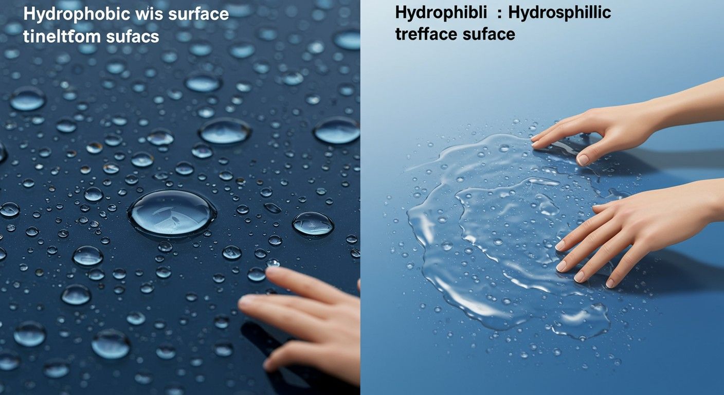 A hidrofób felületek vízlepergetőek, míg a hidrofilok felszívják.