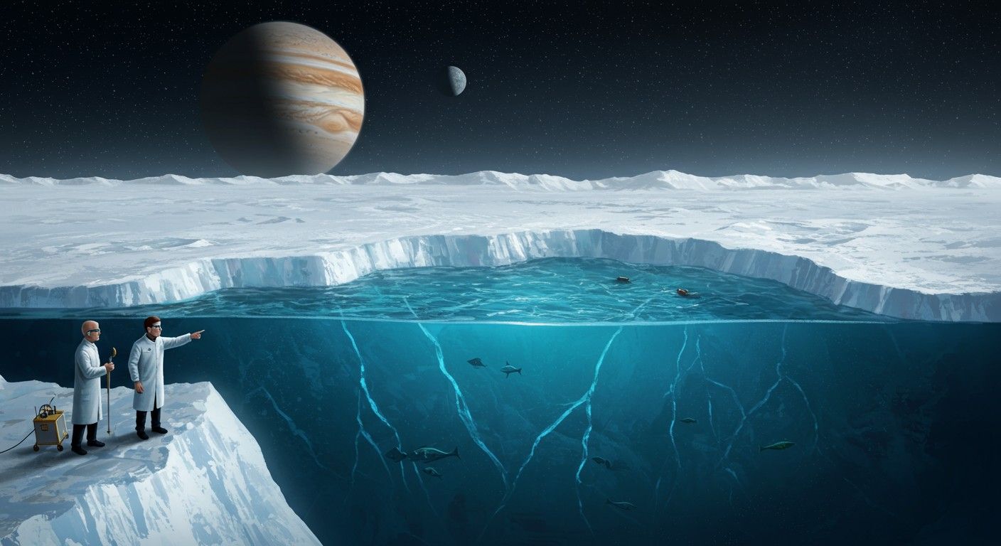 A jégkéreg vastagsága kulcsfontosságú az óceán felfedezéséhez.