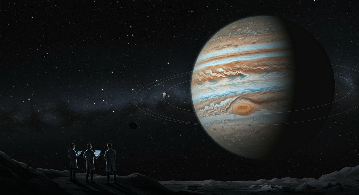 Hermippe retrográd pályája a Jupiter hatalmas gravitációs hatása.