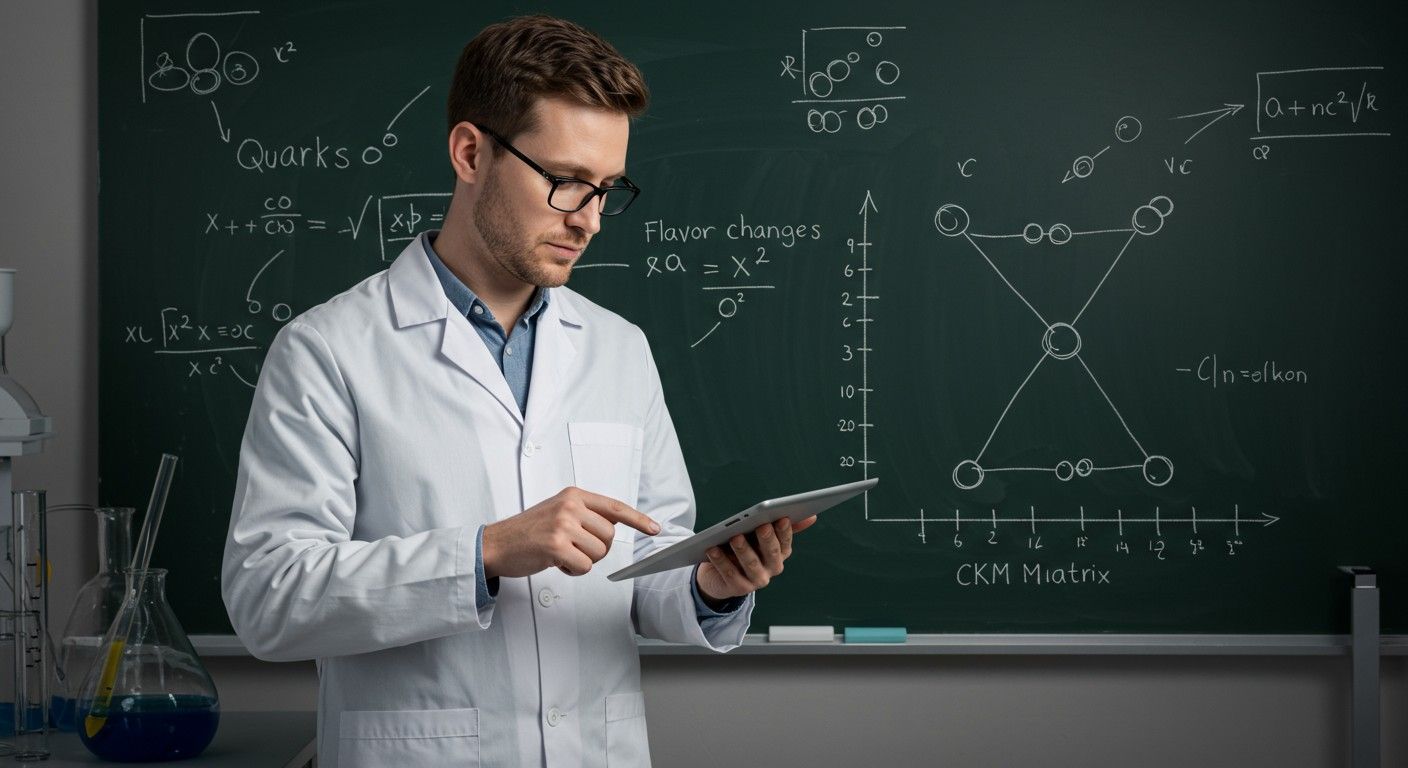 A CKM mátrix megmagyarázza a kvarkok íz-változásait.