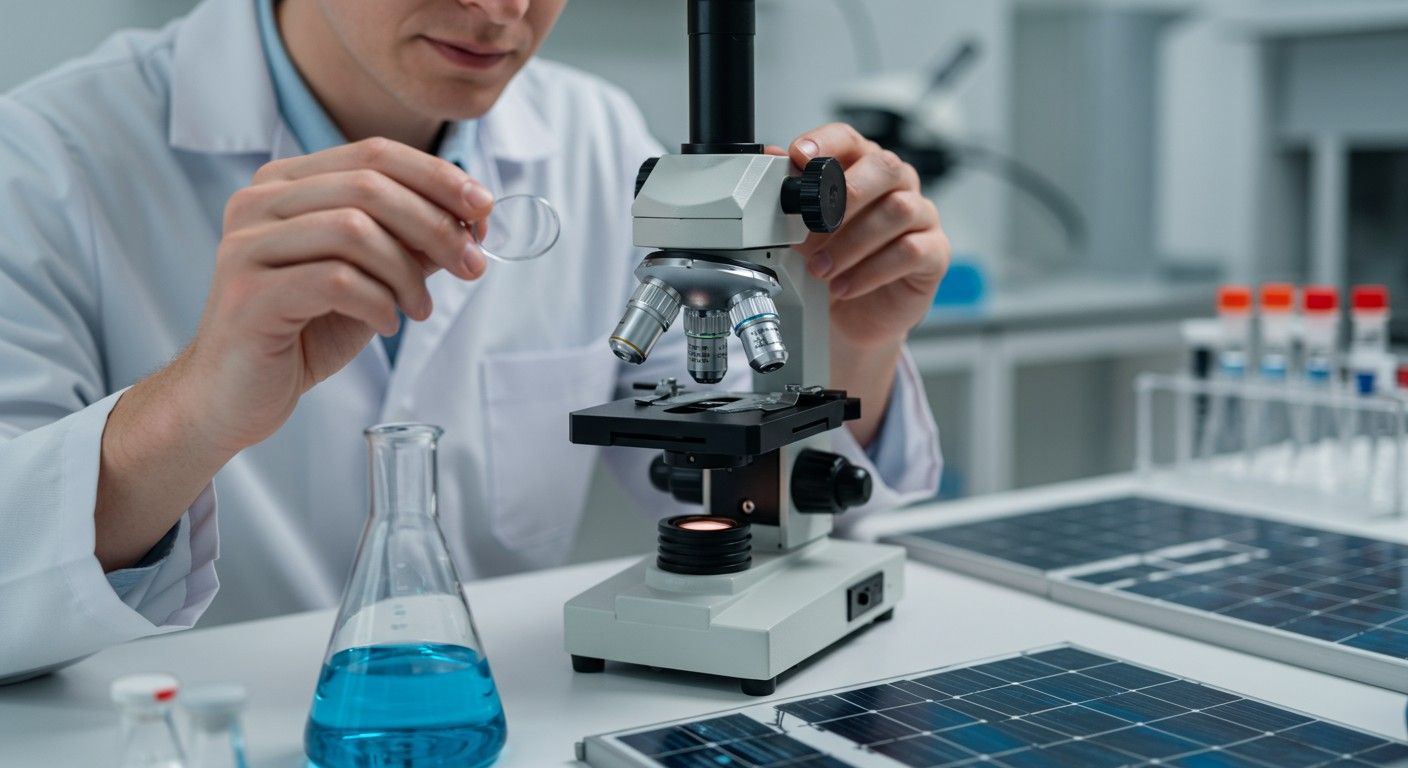 A nanostrukturált titán-dioxid javítja a fényelnyelést és hatékonyságot.