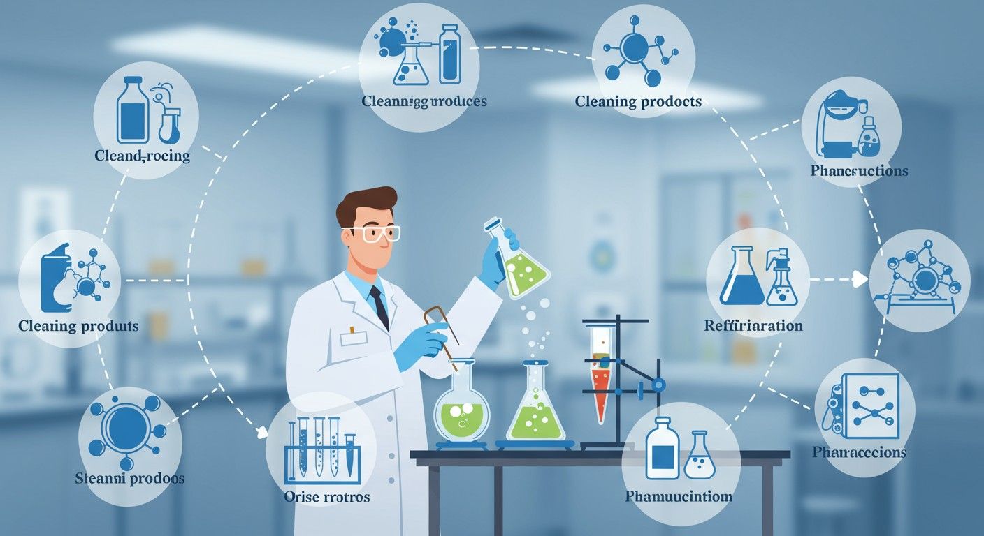 Az ammónia ipari alapanyag számos alkalmazása van.