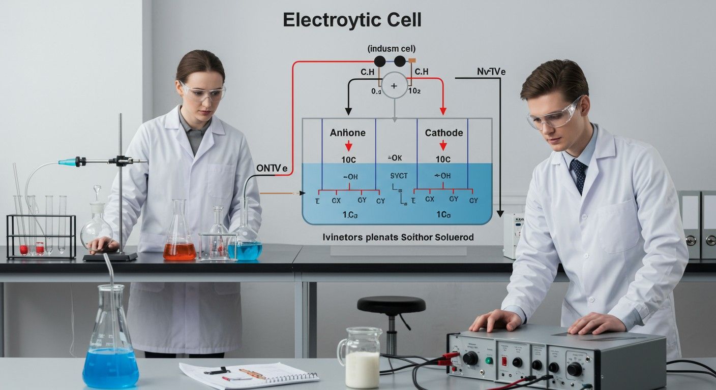 Az elektrolitikus cellában az áram kémiai reakciókat indít.