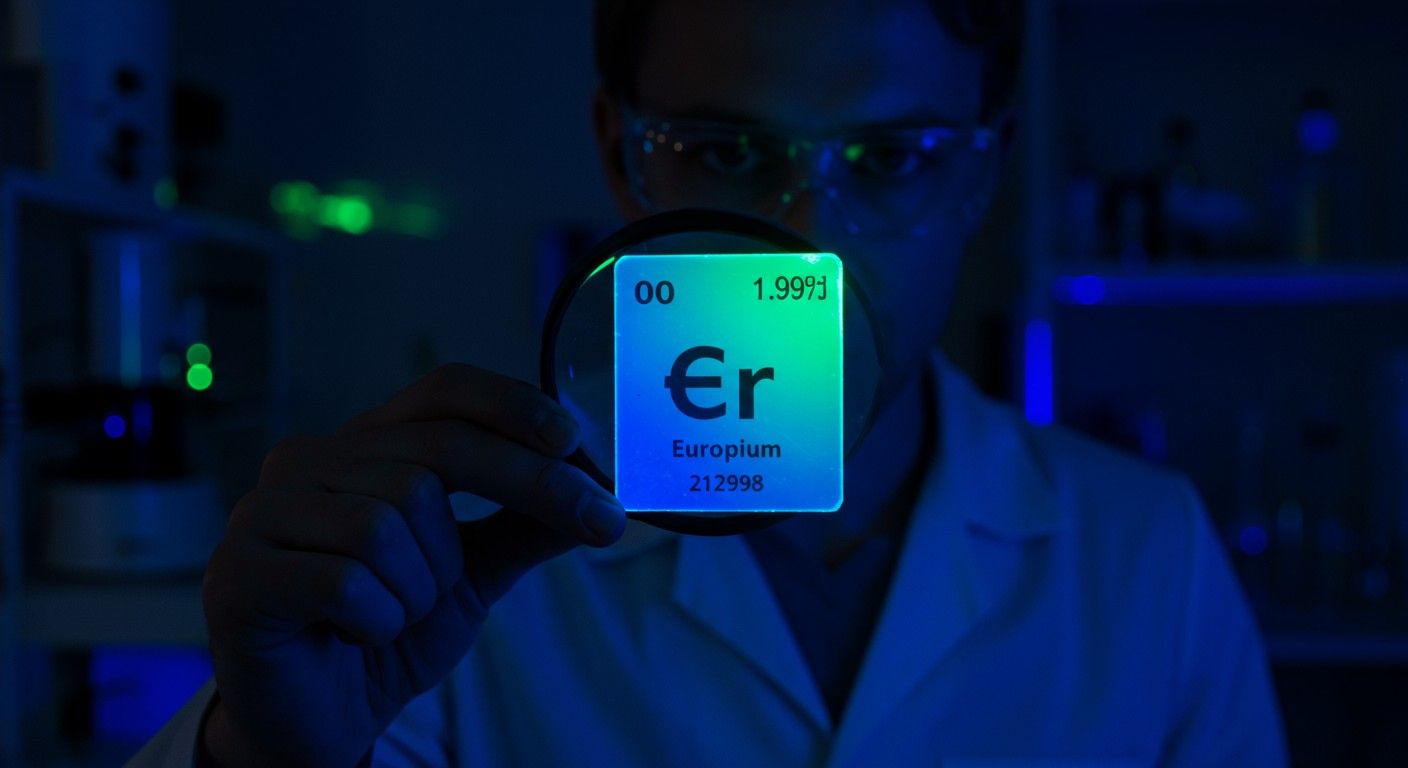 Az europium foszforeszcencia révén fényes vörös színt ad.